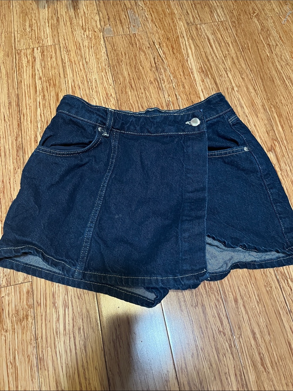 Zara Dark Blue Denim Skort Shorts